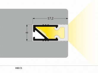 Profil wpuszczany do taśm LED HI8 srebrny TOPMET - 1m