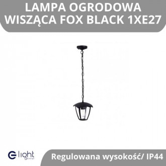 Lampa ogrodowa wisząca FOX BLACK 1xE27