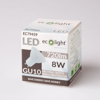 Żarówka LED GU10 230V 8W 680lm Ecolight GU10 mleczna - biała dzienna