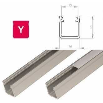 Profil aluminiowy do taśm LED - zewnętrzny typ Y LUMINES - srebrny - 2 metry