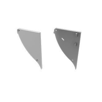 Zaślepka do profilu aluminiowego Conva - Srebrny - Prawa z otworem