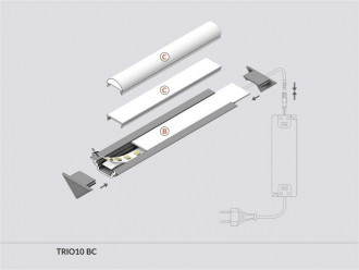 Profil LED narożny TRIO10 TOPMET srebrny - 1m