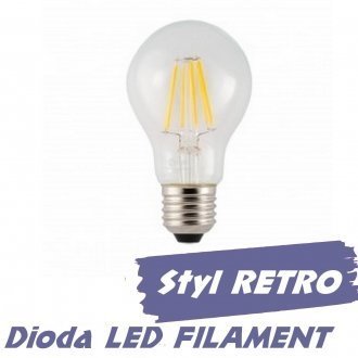 Żarówka LED E27 230V 6W Filament EcoLight - biała ciepła