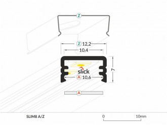 Profil LED natynkowy SLIM8 srebrny TOPMET - 1m