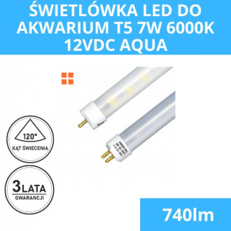 Świetlówka LED do akwarium T5 7W 6000K 12VDC Aqua