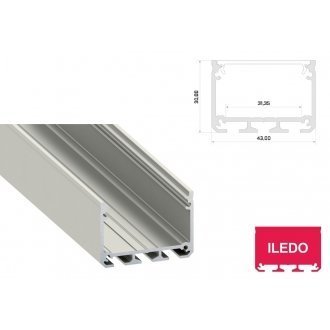 Profil LED nawierzchniowy LUMINES Typ iLEDO - Srebrny anodowany 1m
