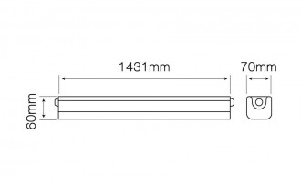 Lampa LED line hermetyczna TRI-PROOF IP65 60W 6000lm 175-265V AC 4000K biała dzienna