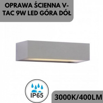 Oprawa Ścienna V-TAC 9W LED Góra Dół VT-8056 3000K Szary IP65 400lm