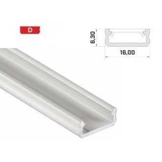 Profil aluminiowy napowierzchniowy do taśm LED LUMINES typ D - biały - 1 metr
