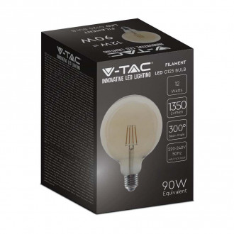 Żarówka LED V-TAC 12W Filament E27 G125 Bursztynowa VT-2153 2200K 1350lm